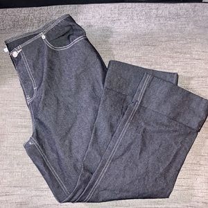 Vintage cK Calvin Klein Black Denim Contrast Stitch Cuffed Jeans 14